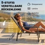 Lauko gultas su ištraukiama kojų atrama ir reguliuojamu 5 padėčių atlošu – Paveikslėlis 5