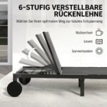 Lauko gultas su reguliuojamu 6 padėčių atlošu ir ratukais – Paveikslėlis 4