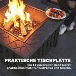 Lauko laužavietė su plačiu stalviršio apvadu, kibirkščių apsauga ir žarstekliu – Paveikslėlis 4