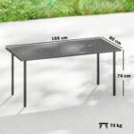 Lauko stalas su lentjuostiniu stalviršiu ir plieniniu rėmu, 6 asmenims, 165 x 80 cm – Paveikslėlis 3