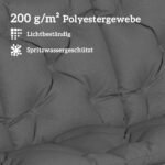 Lauko sūpynių pagalvėlė su atlošu, atspari vandeniui, su tvirtinimo dirželiais, 150 x 100 cm – Paveikslėlis 4