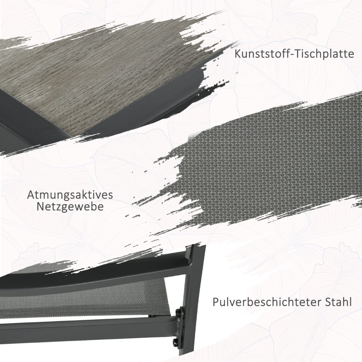 Lauko valgomojo komplektas 6 vietų su sudedamomis kėdėmis – Paveikslėlis 5