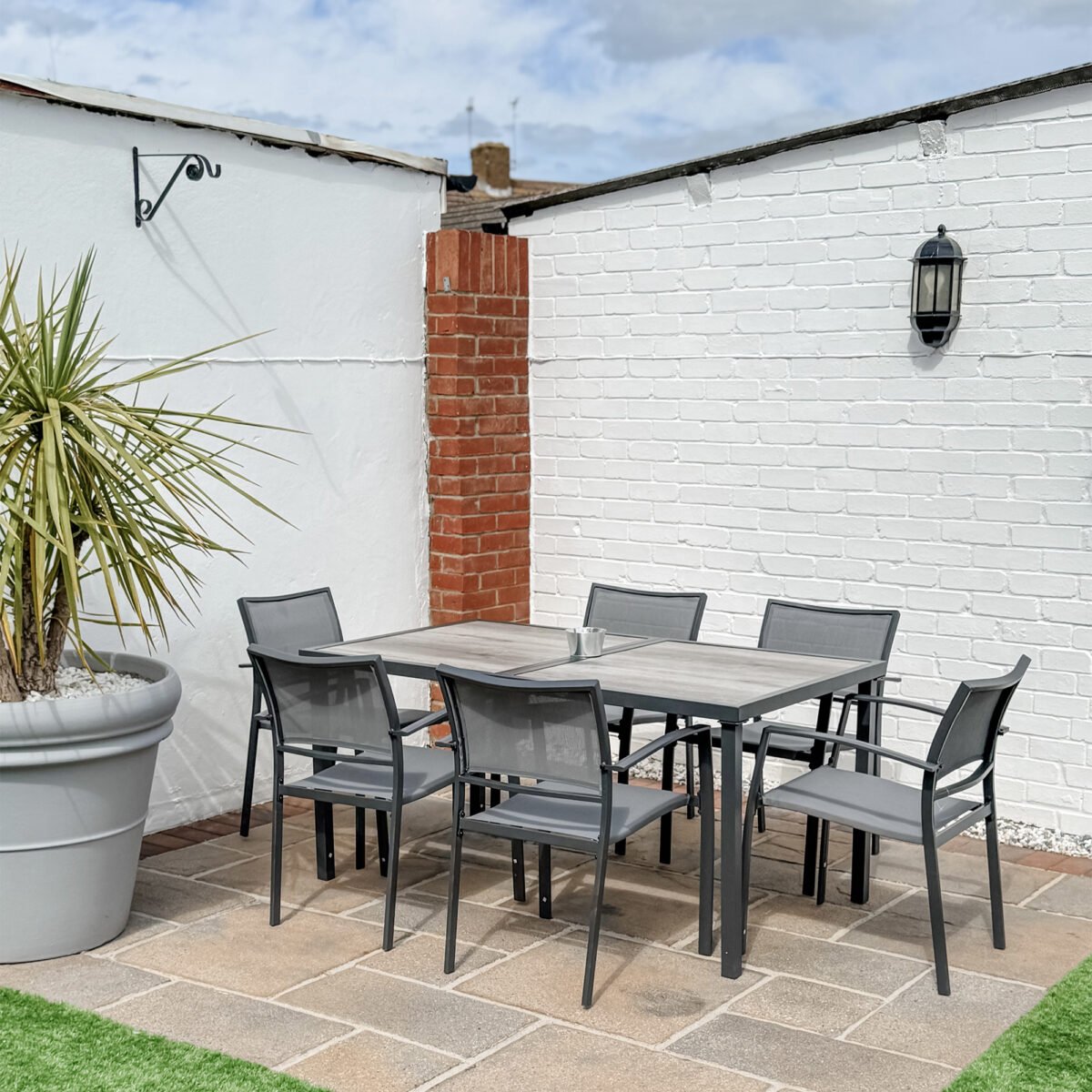 Lauko valgomojo komplektas 6 vietų su sudedamomis kėdėmis – Paveikslėlis 7