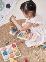 Lavinamasis medinių žaislų rinkinys su dėžute 18–24 mėn.