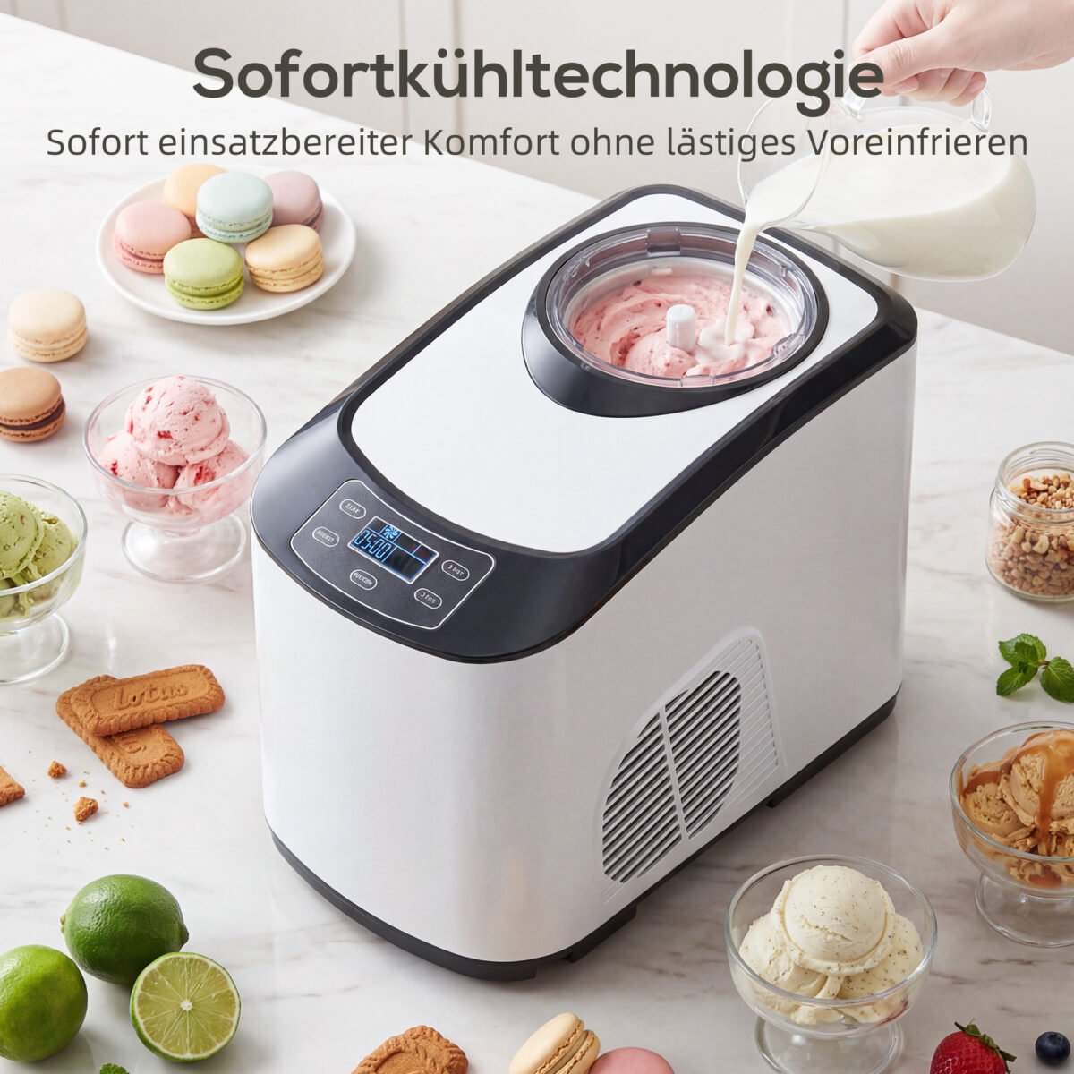 Ledų gaminimo aparatas su įmontuotu kompresoriumi, nereikalaujantis išankstinio pašaldymo 1,5 l – Paveikslėlis 4