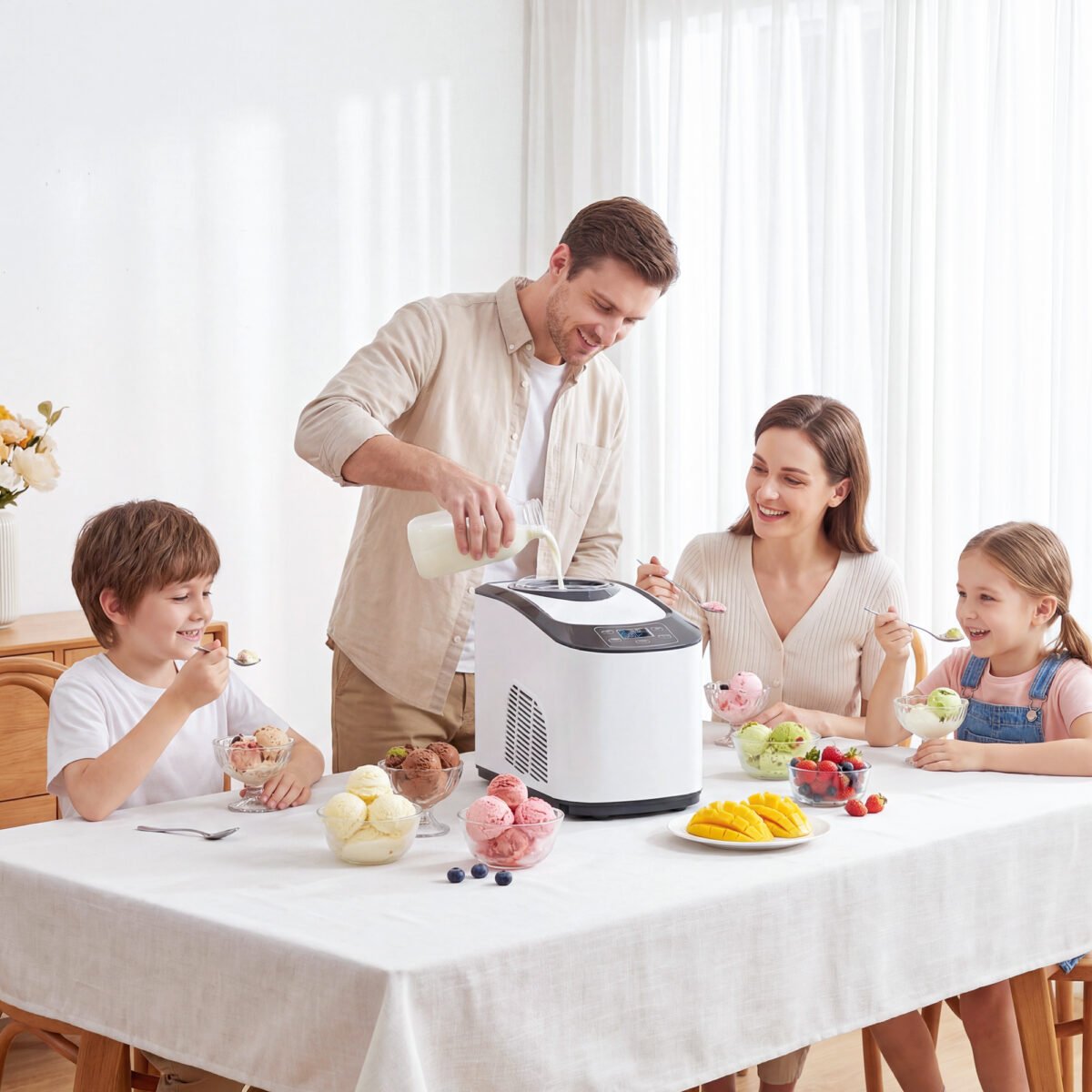 Ledų gaminimo aparatas su įmontuotu kompresoriumi, nereikalaujantis išankstinio pašaldymo 1,5 l – Paveikslėlis 9