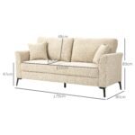 Lino išvaizdos 2-vietė sofa su storu paminkštinimu