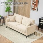 Lino išvaizdos 2-vietė sofa su storu paminkštinimu