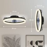 Lubinis ventiliatorius su reguliuojamu LED apšvietimu, 6 greičiais ir nuotolinio valdymo pulteliu – Paveikslėlis 3