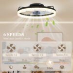 Lubinis ventiliatorius su reguliuojamu LED apšvietimu, 6 greičiais ir nuotolinio valdymo pulteliu – Paveikslėlis 5