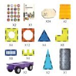Magnetinės 3D kaladėlės pilims ir transporto priemonėms, 71 detalė