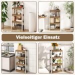 Medinė 4 lygių knygų lentyna su apsauga nuo apvirtimo (Natūrali) – Paveikslėlis 3