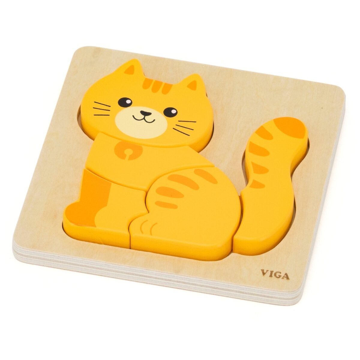 Medinė dėlionė su rudu kačiuku – Paveikslėlis 3