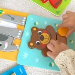 Medinė gyvūnėlių dėlionė Montessori
