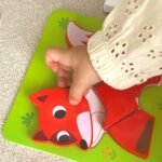 Medinė gyvūnėlių dėlionė Montessori
