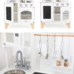 Medinė interaktyvi virtuvėlė su kreidine lenta ir virtuvės priedais – Paveikslėlis 4