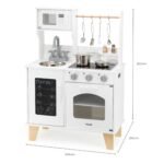 Medinė interaktyvi virtuvėlė su kreidine lenta ir virtuvės priedais – Paveikslėlis 9
