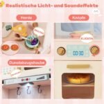 Medinė kampinė žaidimų virtuvė su šviesos ir garso efektais (Rožinė) – Paveikslėlis 2