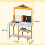 Medinė lauko purvo virtuvėlė vaikams su virykle ir nuimama kriaukle – Paveikslėlis 3