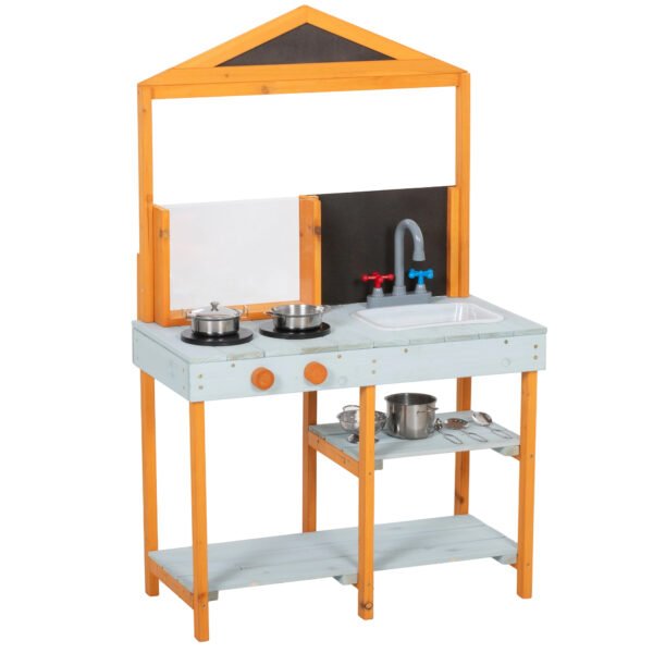 Medinė lauko purvo virtuvėlė vaikams su virykle ir nuimama kriaukle