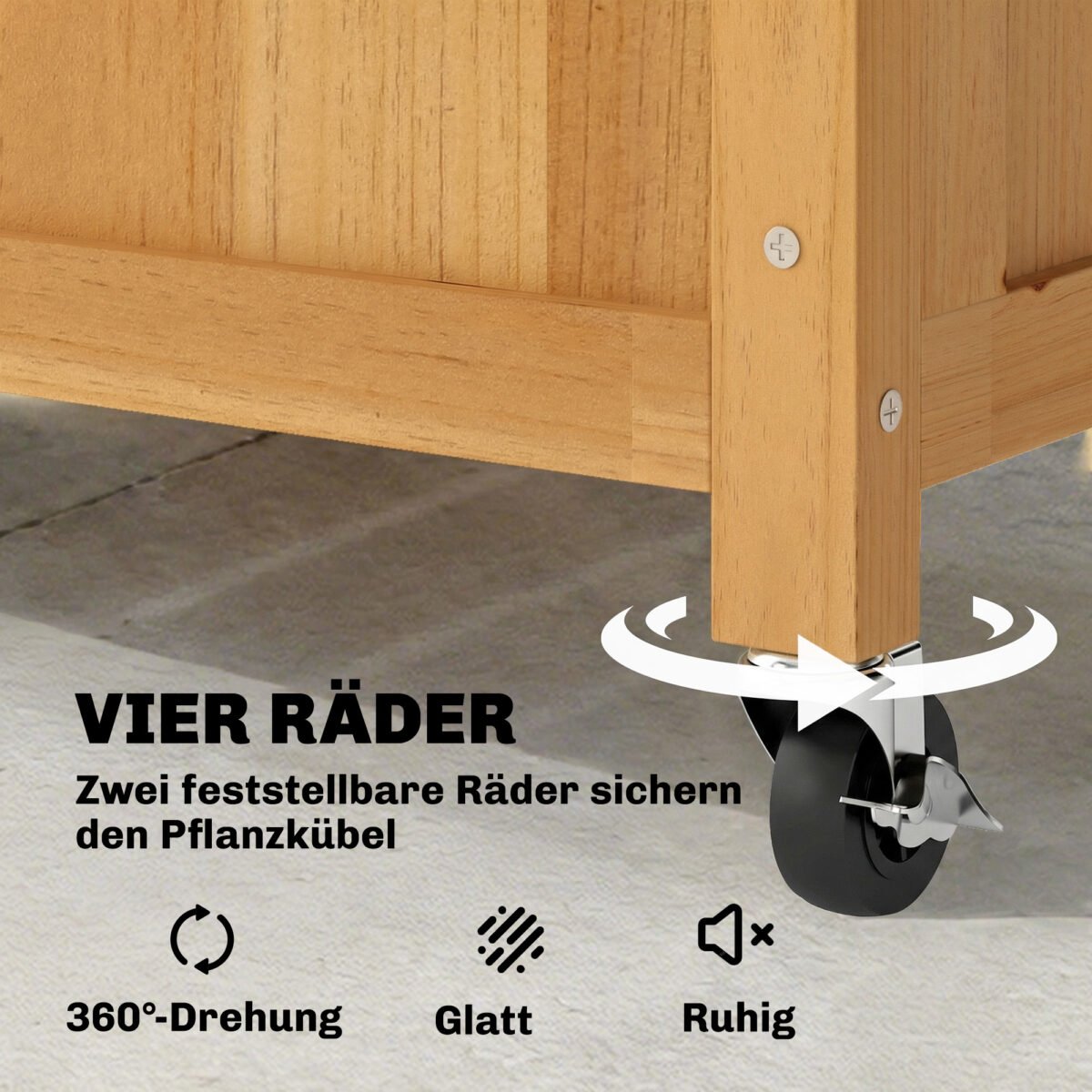 Medinė pakelta lysvė su grotelėmis ir ratukais – Paveikslėlis 5