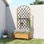 Medinė pakelta lysvė su grotelėmis ir ratukais – Paveikslėlis 7