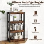 Medinė pastatoma 4 lygių lentyna su apsauga nuo apvirtimo (Ruda) – Paveikslėlis 4