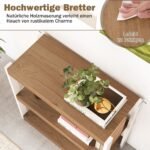 Medinė trijų lentynų knygų lentyna su apsauga nuo apvirtimo (Natūrali) – Paveikslėlis 5