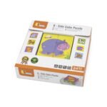 Medinė zoologijos sodo dėlionė su 4 kaladėlėmis