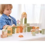 Medinės Montessori kaladėlės su gyvūnais 50 detalių – Paveikslėlis 5