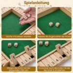 Medinis kauliukų žaidimas Shut the Box 2-4 žaidėjams (Natūrali) – Paveikslėlis 5
