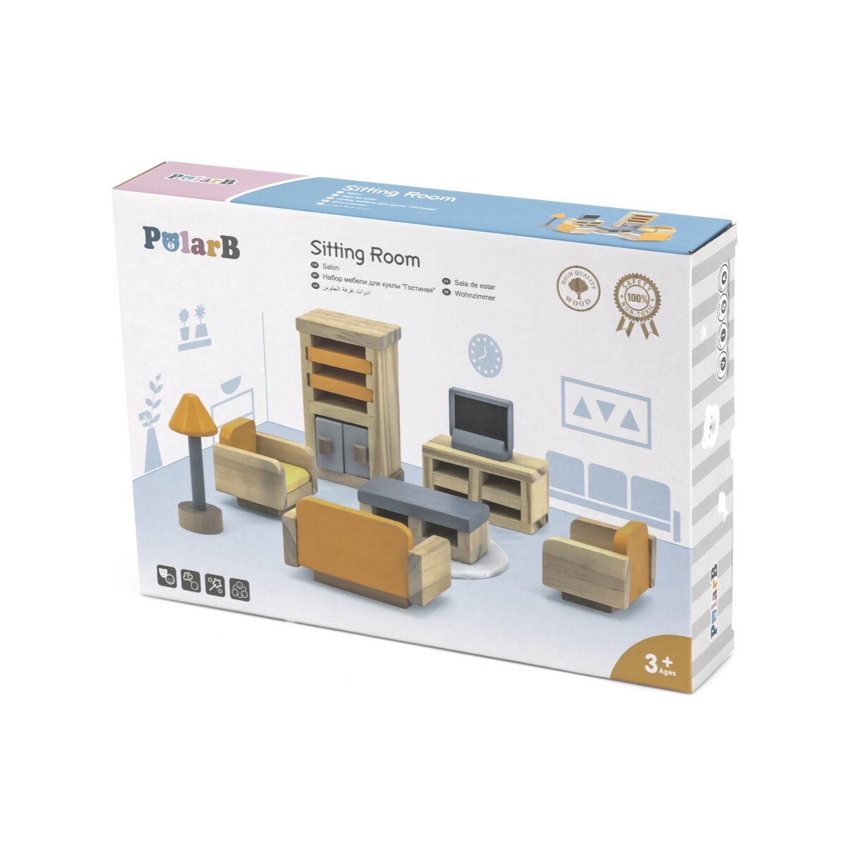 Medinis lėlių svetainės baldų komplektas – Paveikslėlis 5