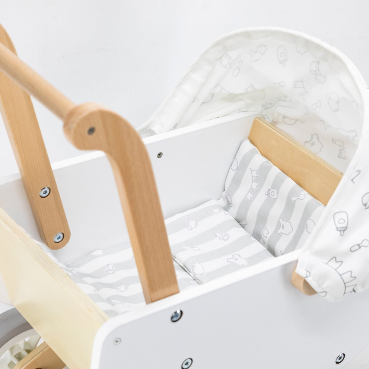 Medinis lėlių vežimėlis su lopšiu – Paveikslėlis 10