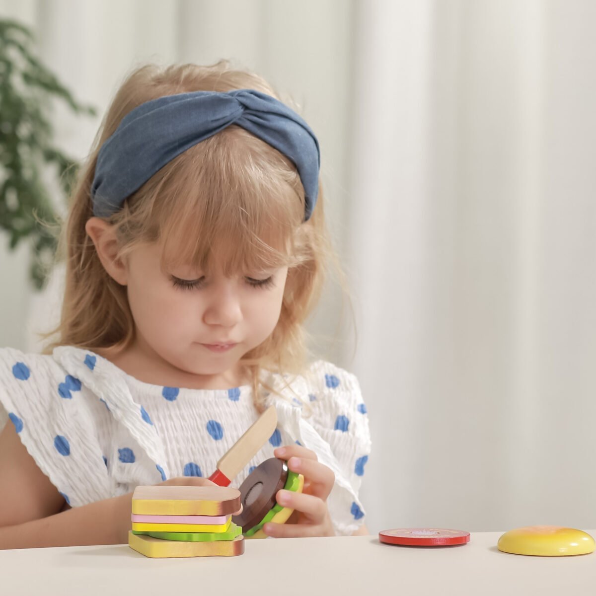 Medinis mėsainių ir sumuštinių pjaustymo rinkinys – Paveikslėlis 3