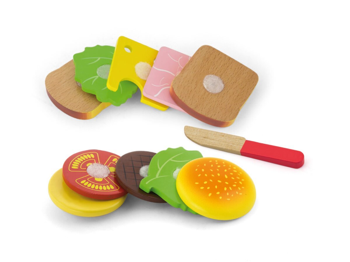 Medinis mėsainių ir sumuštinių pjaustymo rinkinys – Paveikslėlis 4