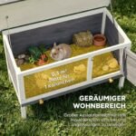 Medinis paaukštintas triušių namelis su ištraukiamu stalčiumi – Paveikslėlis 4