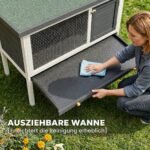 Medinis paaukštintas triušių namelis su ištraukiamu stalčiumi – Paveikslėlis 6