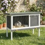 Medinis paaukštintas triušių namelis su ištraukiamu stalčiumi – Paveikslėlis 8