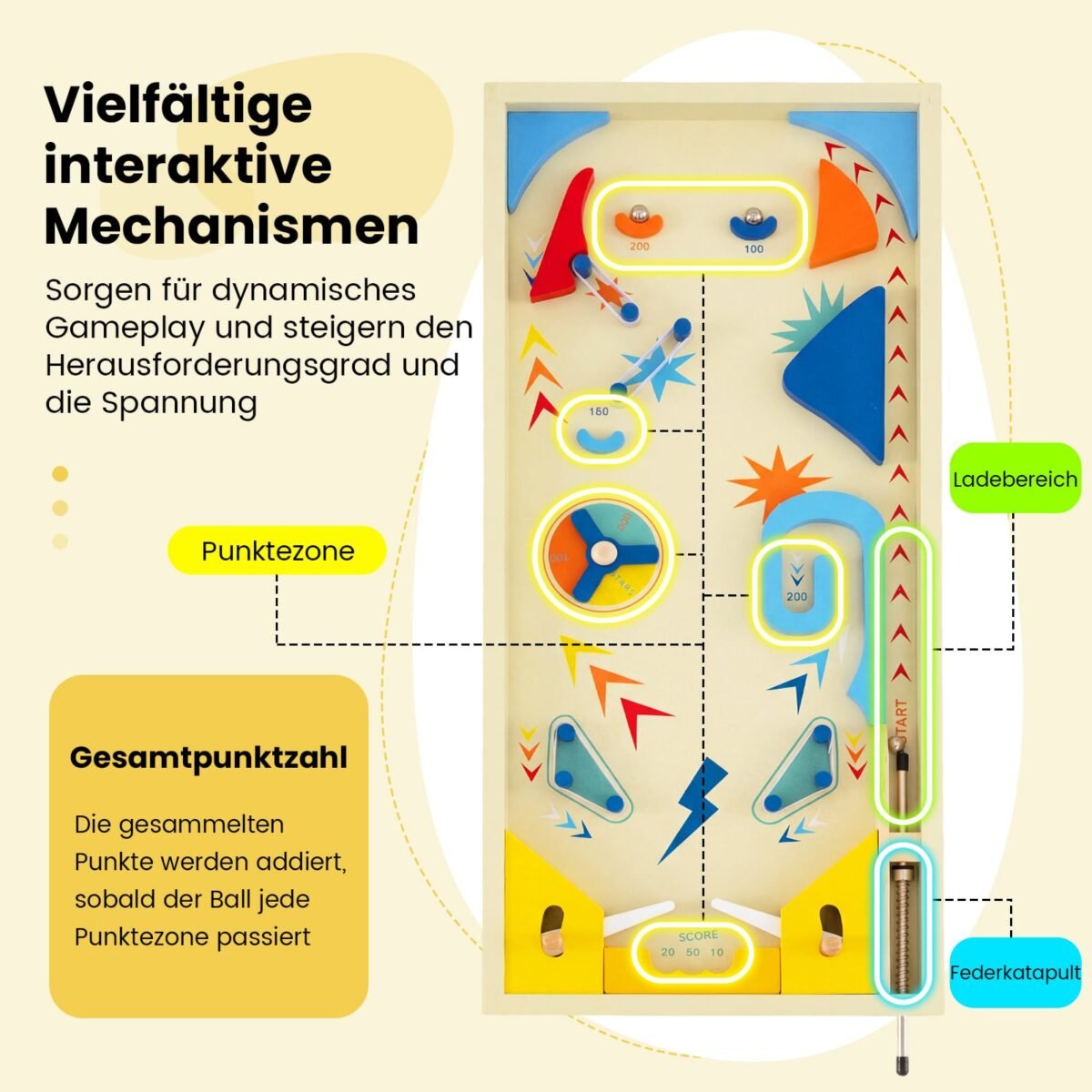 Medinis stalo fliperis su besisukančia juosta (Įvairiaspalvė) – Paveikslėlis 4