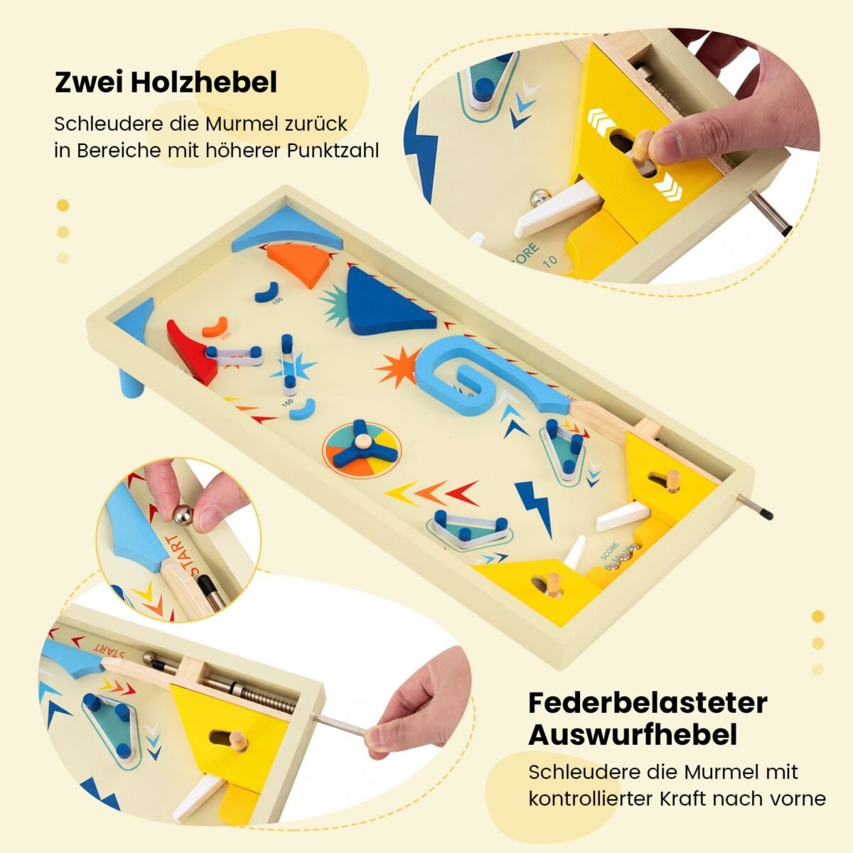 Medinis stalo fliperis su besisukančia juosta (Įvairiaspalvė) – Paveikslėlis 5