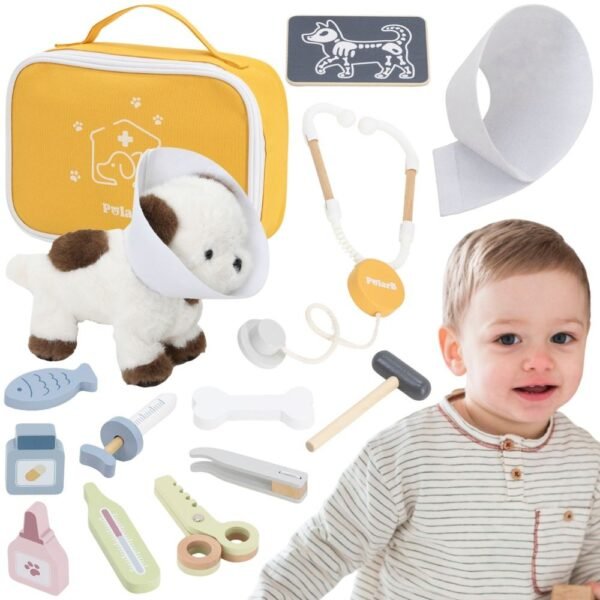 Medinis veterinaro žaidimų rinkinys lagaminėlyje