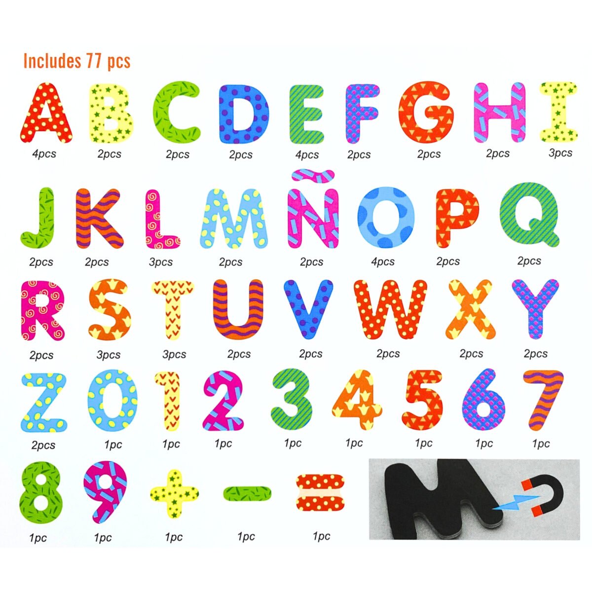 Medinių magnetinių raidžių ir skaičių mokomasis rinkinys – Paveikslėlis 7