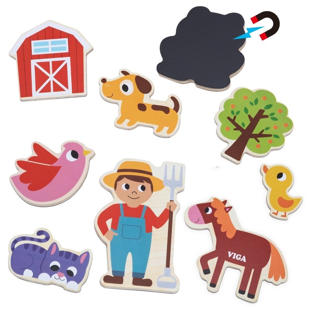 Medinių ūkio gyvūnų magnetukų rinkinys