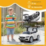 Mercedes-Benz C-Class vaikiška paspiriamoji mašinėlė su realiais garsais ir daiktadėže