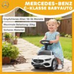 Mercedes-Benz C-Class vaikiška paspiriamoji mašinėlė su realiais garsais ir daiktadėže