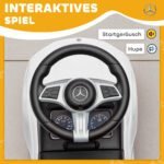 Mercedes-Benz C-Class vaikiška paspiriamoji mašinėlė su realiais garsais ir daiktadėže