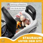 Mercedes-Benz C-Class vaikiška paspiriamoji mašinėlė su realiais garsais ir daiktadėže