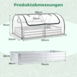 Metalinė pakelta lysvė su nuimamu mini šiltnamiu (Sidabrinė) – Paveikslėlis 2