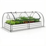 Metalinė pakelta lysvė su nuimamu mini šiltnamiu (Sidabrinė)
