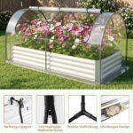 Metalinė pakelta lysvė su nuimamu mini šiltnamiu (Sidabrinė) – Paveikslėlis 4